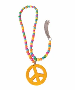 Forum Novelties Hippie Wooden Peace Sign Necklace