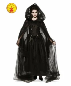Rubie's Deerfield Ladiesc Hooded Cape Black Tulle Womens-Size Std