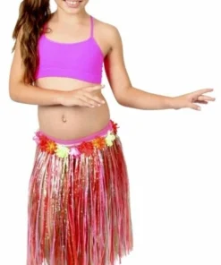 Swedia's Girls Costumes Child Hula Skirt Multi Colour With Flowers