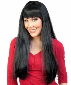 Tomfoolery Long Straight Wig With Fringe - Black Wigsc