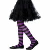Smiffys Tights Black & Purple - Child