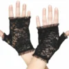 Tomfoolery 1980's Lace Fingerless Black Gloves - Dr Toms
