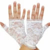 Tomfoolery Lace Fingerless White Gloves - Dr Toms 1980's