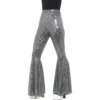 Smiffys Ladies Silver Flared Trousers Ladiesc