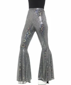 Smiffys Ladies Silver Flared Trousers Ladiesc