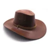 JD Party Leather Look Cowboy Hat - Red Brown Hats & Headwear