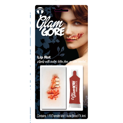 Carnival Products Zombies Tinsley Lip Rot With Blood-Glam Gore 3D FX 3 Carnival Products Zombies Tinsley Lip Rot With Blood-Glam Gore 3D FX