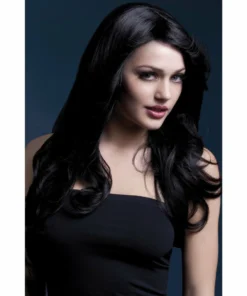 Smiffys Long Black Fever Wig With Soft Curls-Nicole