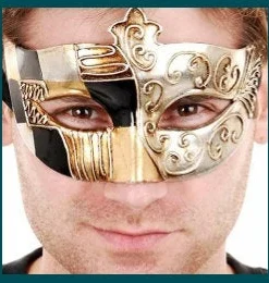 Tomfoolery Tivoli-Black And Gold Eye Mask Accessoriesc