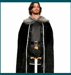Forum Novelties Mensc Cape With Faux Fur Trim-Black