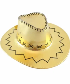 Trademart Accessoriesc Metallic Gold Cowboy Hat