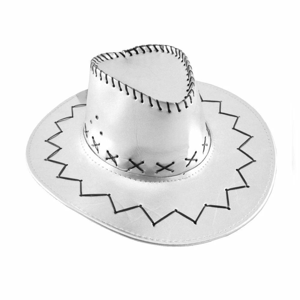 Trademart Accessoriesc Metallic Silver Cowboy Hat 3 Trademart Accessoriesc Metallic Silver Cowboy Hat