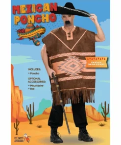 Tomfoolery Mexican Poncho - Brown - Dr Toms Mensc