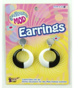 Forum Novelties Mod Earrings In Black & White