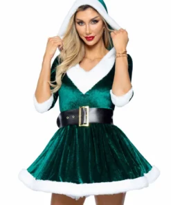Tomfoolery Mrs Claus Ladies Green Christmas Costume - Leg Avenue