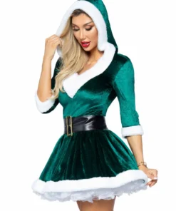 Tomfoolery Mrs Claus Ladies Green Christmas Costume - Leg Avenue