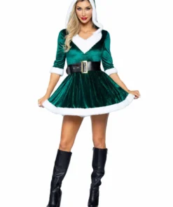 Tomfoolery Mrs Claus Ladies Green Christmas Costume - Leg Avenue