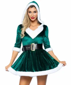 Tomfoolery Mrs Claus Ladies Green Christmas Costume - Leg Avenue