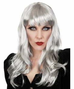 Tomfoolery Nadia Long Grey Wig With Fringe