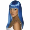 Smiffys Accessoriesc Neon Blue Long Straight Glamourama Wig