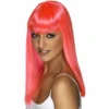Smiffys Neon Pink Long Straight Glamourama Wig Wigsc 2 Smiffys Neon Pink Long Straight Glamourama Wig Wigsc