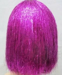 Carnival Products Pink Tinsel Disco Bob Wig 1970's