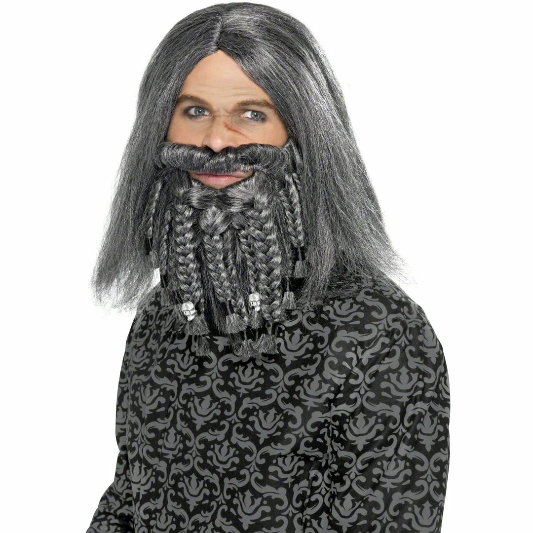 Smiffys Pirate Wig And Beard Set - Grey Medieval & Historical 3 Smiffys Pirate Wig And Beard Set - Grey Medieval & Historical