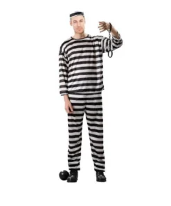 Tomfoolery Mensc Prisoner Black & White Adult Costume - Dr Toms