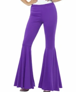 Smiffys Flared Trousers Purple - Ladies