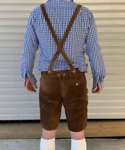 Tiger Leather Deluxe Hans Brown Leather Lederhosen - Hire Oktoberfestc