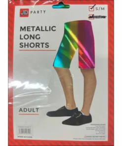JD Party Mensc Adult Metallic Long Shorts - Rainbow