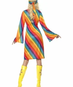 Smiffys 70s Rainbow Hippie Costume Ladiesc 7 Smiffys 70s Rainbow Hippie Costume Ladiesc