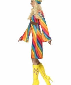 Smiffys 70s Rainbow Hippie Costume Ladiesc