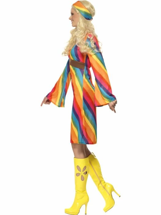 Smiffys 70s Rainbow Hippie Costume Ladiesc 4 Smiffys 70s Rainbow Hippie Costume Ladiesc
