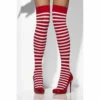 Smiffys Accessoriesc Red And White Striped Opaque Hold-Ups