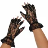 Swedia's 1980's Short Lace Fingerless Gloves - Black