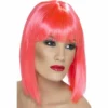 Smiffys Short Neon Pink Blunt Glam Wig Wigsc