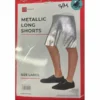 JD Party Adult Metallic Long Shorts - Silver 2 JD Party Adult Metallic Long Shorts - Silver