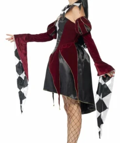 Smiffys Gothic Harlequin Jester Costume - Ladies Ladiesc