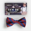 Forum Novelties Suspenders & Ties Striped Bow Tie - Red & Blue