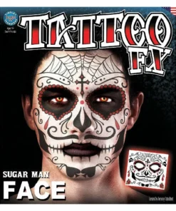 Carnival Products Accessoriesc Tinsley FX Full Face Temp Tattoo - Sugar Man