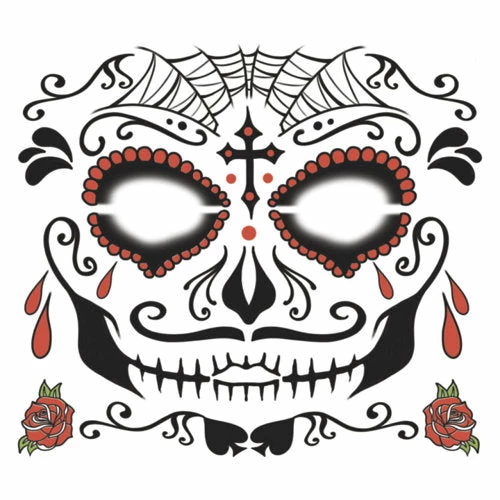 Carnival Products Accessoriesc Tinsley FX Full Face Temp Tattoo - Sugar Man 4 Carnival Products Accessoriesc Tinsley FX Full Face Temp Tattoo - Sugar Man