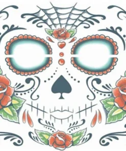 Carnival Products Accessoriesc Tinsley FX Full Face Temp Tattoo - Sugar Skull Ladies