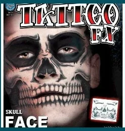Carnival Products Tinsley FX Full Face Temp Tattoo - Skull Accessoriesc
