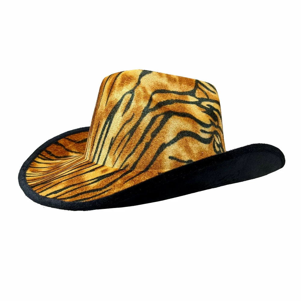 Trademart Accessoriesc Tiger Print Cowboy Hat 3 Trademart Accessoriesc Tiger Print Cowboy Hat