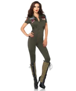 Tomfoolery Top Gun Flight Catsuit - Ladies By Leg Avenue