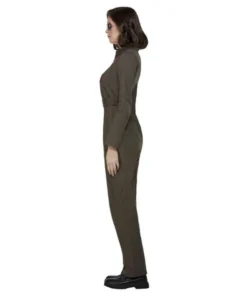 Smiffys Ladiesc Top Gun Ladies Costume In Khaki- Smiffy's