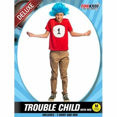 Allen Trading Trouble Child Costume With Blue Wig Girls Costumes 3 Allen Trading Trouble Child Costume With Blue Wig Girls Costumes