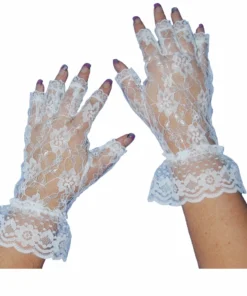 Swedia's White Lace Fingerless Gloves 1980's