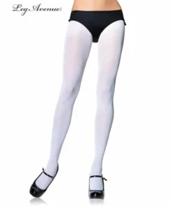 Tomfoolery Accessoriesc White Nylon Lycra Tights Plus - Leg Avenue